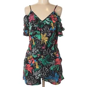 Arizona jeans cold shoulder floral romper size M